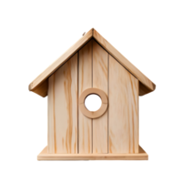 Wooden birdhouse isolated on transparent background, cut out, or clipping path. png