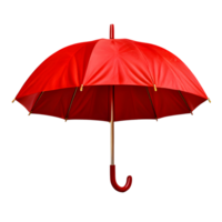 Open a red umbrella isolated on transparent background, cut out, or clipping path. png