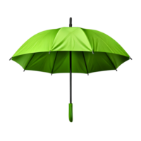 Open a green umbrella isolated on transparent background, cut out, or clipping path. png