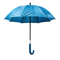 Open a blue umbrella isolated on transparent background, cut out, or clipping path. png