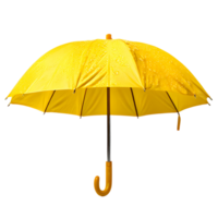 Open a yellow umbrella isolated on transparent background, cut out, or clipping path. png