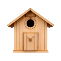 Wooden birdhouse isolated on transparent background, cut out, or clipping path. png