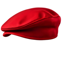 Red french cap beret side view isolated on transparent background, cut out, or clipping path. png