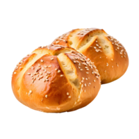 Plain kaiser rolls isolated on transparent background, cut out, or clipping path. png