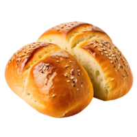 Plain kaiser rolls isolated on transparent background, cut out, or clipping path. png