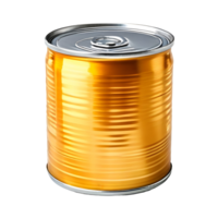 Canned food, tin can isolated on transparent background, cut out, or clipping path. png