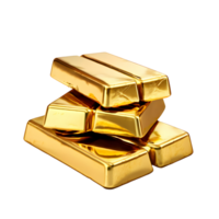 Golden bars ingot stack isolated on transparent background, cut out, or clipping path. png