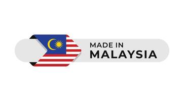 Made in Malaysia label with arrow flag icon and round frame. for logo, label, insigna, seal, tag, sign, seal, symbol, badge, stamp, sticker, emblem, banner, design vector