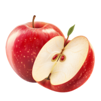 Whole Red Apple with Transparent Background png