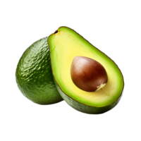 isolato avocado e le foglie impostato png