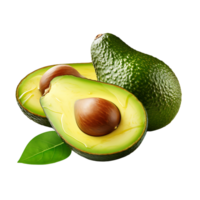 Whole Avocado with Transparent Background png