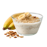 vaniglia budino perfezione ciotola con Banana e croccante cereali png