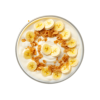 Creamy Vanilla Pudding Harmony Banana Slices and Crunchy Cereal png