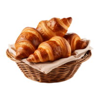 francés mantequilla croissants en un cesta png