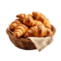 franska frukost grundläggande croissanter i korg png