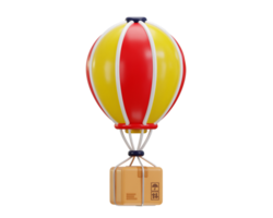 3d levering doos met parachute icoon concept van snel levering icoon illustratie png