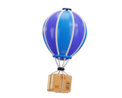 3d Delivery box with parachute icon concept of fast delivery icon illustration png