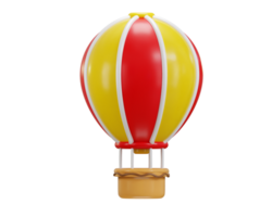 hot air balloon icon 3d render concept of travel, tourism, Anniversary, Valentine's Day png