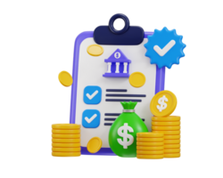 Bank loan agreement or Tax Office Column Building. Public Finance Audit Concept. 3D render icon Illustration. Online banking, bank icon, money ben coin icon png