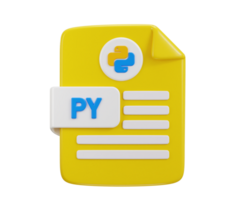 python programing language file format icon 3d rendering illustration png