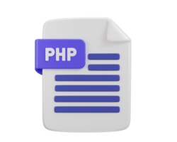 php programing language file format icon 3d rendering illustration png