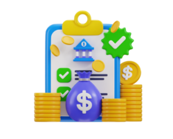Bank loan agreement or Tax Office Column Building. Public Finance Audit Concept. 3D render icon Illustration. Online banking, bank icon, money ben coin icon png