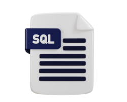 sql programmazione linguaggio file formato icona 3d interpretazione illustrazione png