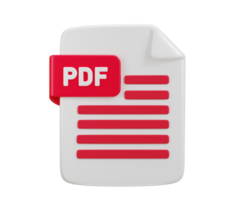 pdf file format icon 3d rendering illustration png