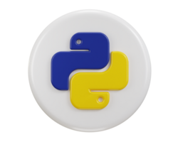 python programing language icon 3d rendering illustration png