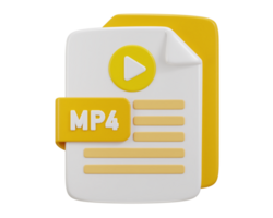 Medien Symbol mit mp4 Datei Format Symbol 3d Rendern Illustration png