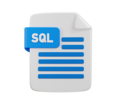 sql programing language file format icon 3d rendering illustration png