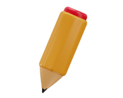 pencil icon 3d rendering illustration png