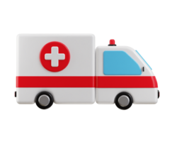 Medical ambulance vehicle icon 3d rendering illustration png