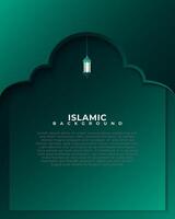 Dark green islamic creative background vector