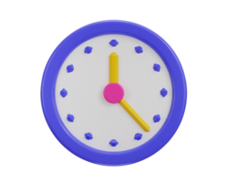 round wall clock icon 3d rendering illustration png