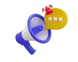 megafone com mensagem ícone 3d render conceito do marketing propaganda ícone png