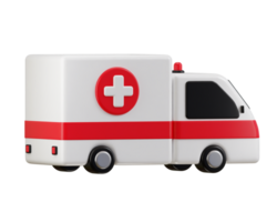 Medical ambulance vehicle icon 3d rendering illustration png