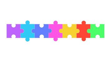 colorful puzzle pieces on white background vector