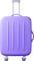 3D Blue Travel Suitcase png