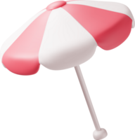 3d Red Beach Umbrella png