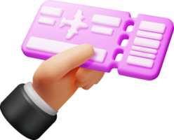 3d Airline Ticket or Boarding Pass png