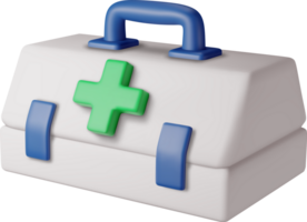 3d First aid kit with green cross png