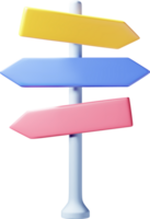 3D Empty Signpost with Directions png