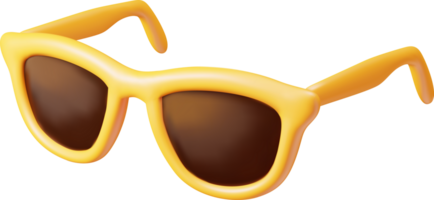 3d amarelo oculos de sol ícone png