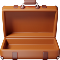 3D vintage old travel suitcase png