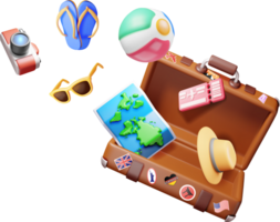 3D travel bag. Holiday or vacation. png