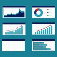 business charts and graphs on a blue background vector