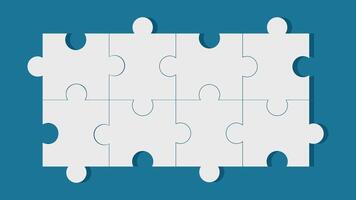 a white puzzle piece on a blue background vector