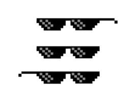 retro sunglasses pixel style illustration vector