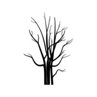 un negro y blanco ilustración de un árbol con No hojas vector